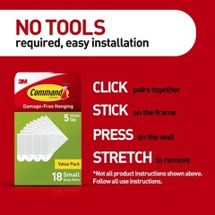 4 lb Small Picture Hanging Strips 36 Pairs (72 Strips), Damage-Free Hanging P…