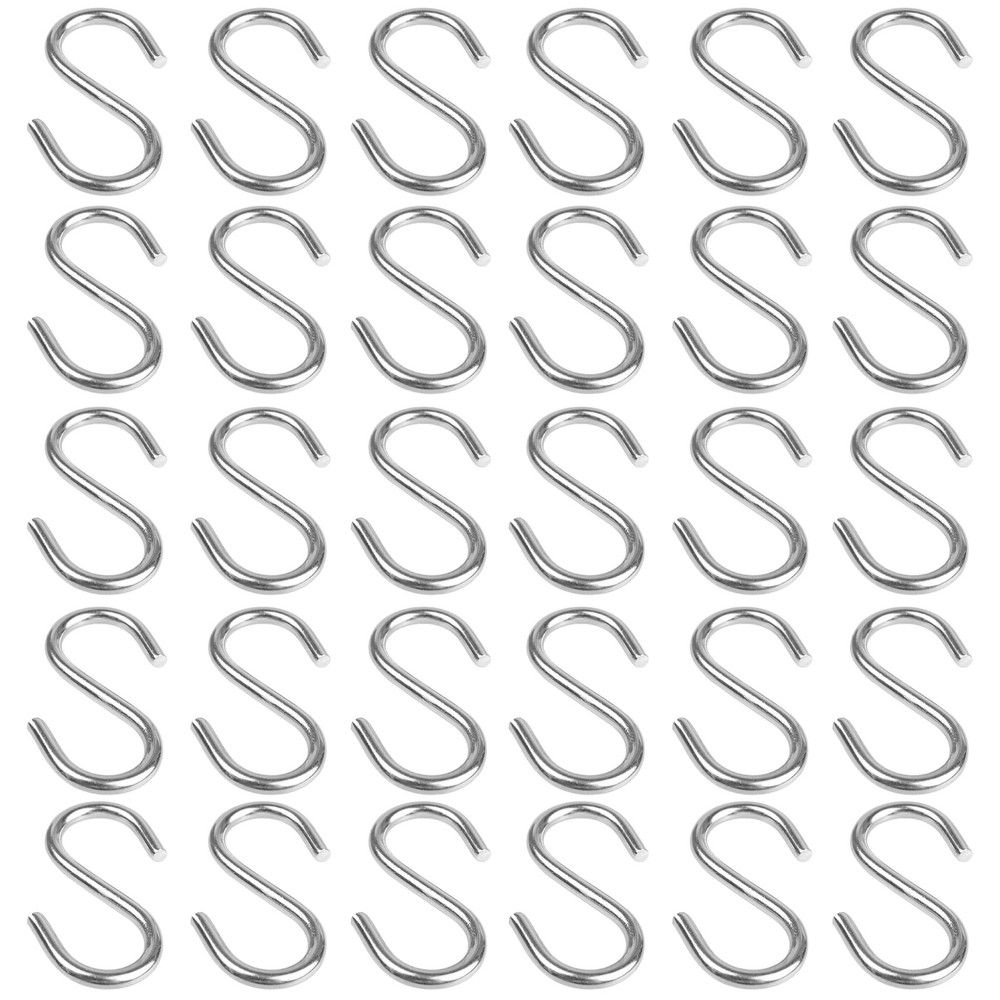 32 PCS 11/2 Inch 304 Stainless Steel S Hooks Heavy Duty Mini S Hangers