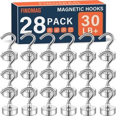 28 Pack Magnetic Hooks, 30LB Strong Magnet Hooks for Cruise Cabins, Heavy Dut…