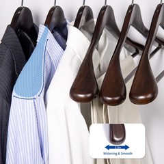 Mahogany Wooden Suit Hangers 6 Pack Wood Coat Jacket Shirt Glossy Finish 360