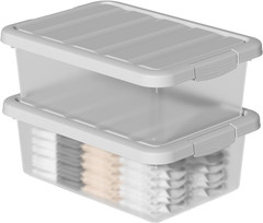 2-Pack 14 Quart Stackable Storage Bins with Lids and Secure Latches