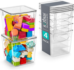 Large Clear Plastic Bins with Lids – Stackable Organizer for Toys, Clothes, Medi