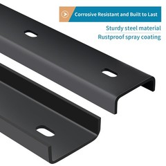 2 PCS 30″x1/2″ Black C Channel Steel Bolts Leg Support Bracing Hidden Brackets