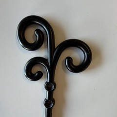 Set of 3 Black Metal Decorative Wall Hooks, Traditional Vintage Style