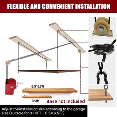 Overhead Garage Storage Rack -Heavy-duty Lifting Garage Ceiling Storage Rack