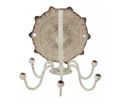 White Metal Wall Hook Distressed Antique Wall Mounted Traditional