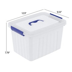 Idotry 12 Quart Plastic Clear Stackable Latching Storage Box Container (4 Packs)