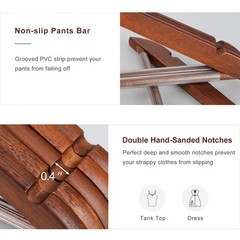 Walnut Wooden Hangers 30 Pack, Wood Clothes Hangers, Durable Coat Hanger with…