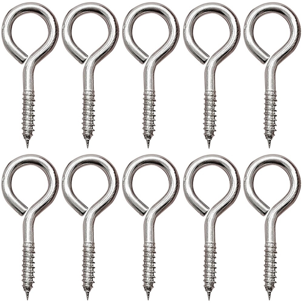 30 Pcs 2 Inch Screw-In Eye Hooks Self-Tapping Screw Hooks Metal Eyelet Screws