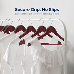 SereneLife 30 Pcs Wooden Hangers – Non-Slip, Sturdy w/ Chrome 360° Swivel Hook