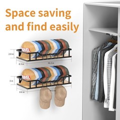 Natural Wood Hat Racks for Baseball Caps Peaked Caps Wall Hat Organizer Fit 4…