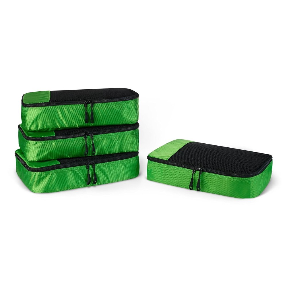 Amazon Essentials 4-Piece Packing Cubes Travel Accessories Set, Luggage Organize