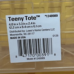 2 Lowe’s Clear Mini Teeny Totes With Yellow Cover Lid 4.8″ X 3.3″ X 2.4″ NEW