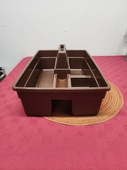 Vintage Rubbermaid Roughneck Carry Caddy Chocolate Brown #3154 Original Sticker
