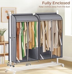 Misslo 43” Hanging Clothing / Coats Bag non-Woven fabric Gray