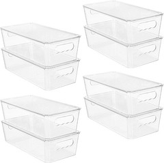 Vtopmart 8pcs Clear Storage Bins with Lids Stackable