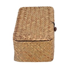 9.1 Inch Rectangular Shape Seagrass Storage Basket with Lid Hand Woven Small …
