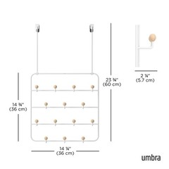 Umbra Estique Over The Door Coat Organizer For Coats Bags White/Natural