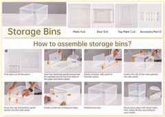 Efficient Closet Organizers: 6 Stackable Clear Bins with 19 Quarts Capacity Each
