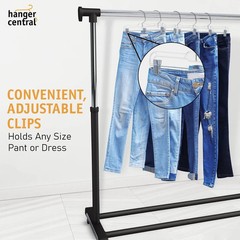 Premium 14 Inch Clear Pants Hangers with Adjustable Clips – 12 Pack Space-Sav…