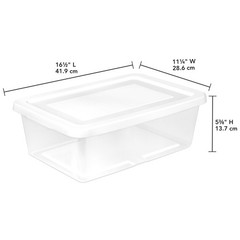 Sterilite 12Qt Storage Box, Stackable Plastic Container, Home Organizer, 12 Pack
