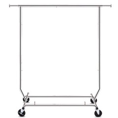 HOKEEPER 250lbs Sing Rail Adjustable Collapsible Rolling Clothes Garment Racks