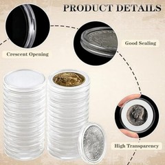 60pcs 41mm Clear Coin Capsules For Morgan Silver Dollar Half Dollar Coins USA