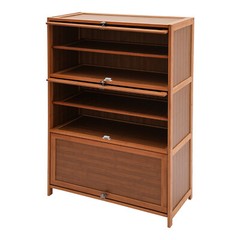 32In Entryway Bamboo Shoe Cabinet 7-Tier Storage w/ 3 Flip-Up Doors