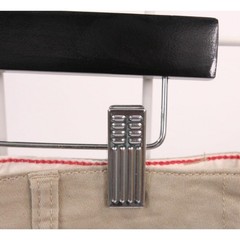 Case-of-50 SSWBasics 14-inch Black Wood Skirt and Pants Hangers