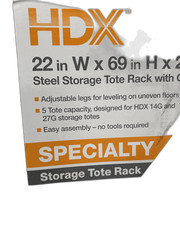 HDX Steel Wire Storage Tote Rack w/Casters for 27 Gal Totes Black 22x69x28.5″