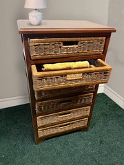 Organizer 6-Drawer Storage Unit – Fully Assembled Wicker for Home