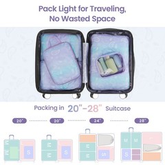 Compression Packing Cubes Travel – 5 Set Packing Cubes for Suitcases, Lightwe…