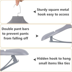 Plastic Extra Wide Shoulder Suit Hangers for Men 15 Pack Width 17.7″, Grey Sweat