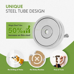 Magnetic Hooks, 60 Lb+ Heavy Duty Neodymium Magnet for Hanging, Fridge