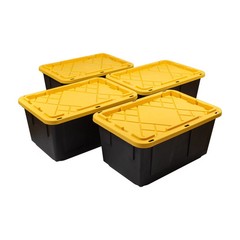 Greenmade 27-Gallon Heavy Duty Plastic Storage Bins, 4-Pack – Large, Durable