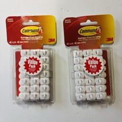 80 (2-40ct packs) 3M Command Damage-Free Hanging Decorating Clips NEW. Sealed.