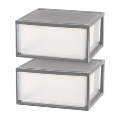 IRIS 47 Qt XLarge Plastic Drawers, Under Bed Storage Bins, Stackable