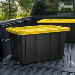 Sterilite 27 Gallon Industrial Storage Totes Heavy Duty Plastic Bins Set of 6
