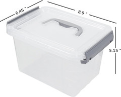 Clear 3 Quart Plastic Storage Bins with Lids – 6 Pack Latch Boxes