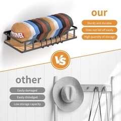 Natural Wood Hat Racks for Baseball Caps Peaked Caps Wall Hat Organizer Fit 4…