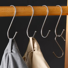 20pcs Stainless Steel S Hooks with Sharp Tip for Kitchen & Hanging Use – NEW