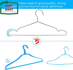 Fayleeko Stainless Steel Wire Hangers – 50 Pack Heavy Duty, Space Saving 16.5 In
