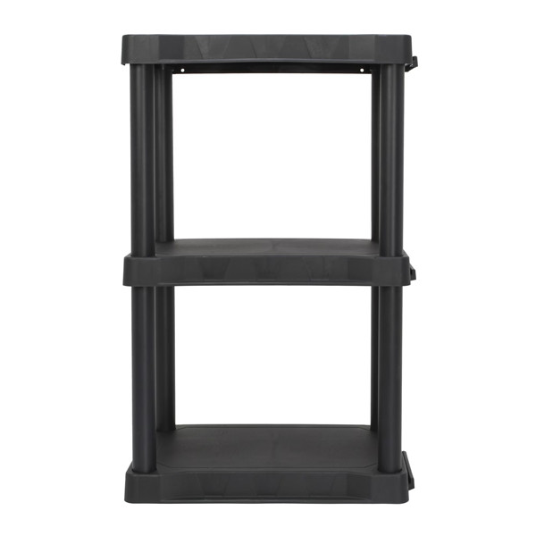 Hyper Tough 3 Shelf Plastic Shelving Unit Storage Organizer Garage Rack Home