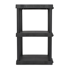 Hyper Tough 3 Shelf Plastic Shelving Unit Storage Organizer Garage Rack Home