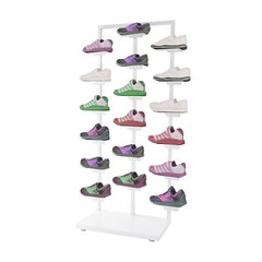 Stackable Commercial Shoe Rack Display Cabinet Three-post Single-sided Shoe Rack