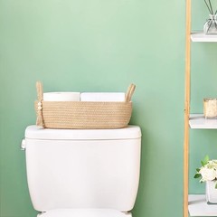 1 Pack Jute Woven Rope Storage Basket for Toilet Tank Top Boho Bathroom Decor