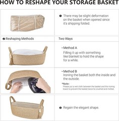 1 Pack Jute Woven Rope Storage Basket for Toilet Tank Top Boho Bathroom Decor