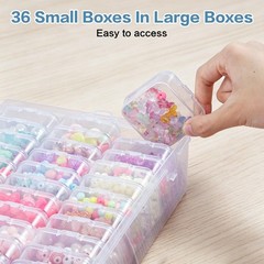 FODIENS Bead Organizer Box, 72 Pcs Mini Clear Bead Storage with Hinged Lid an…