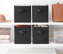 Collapsible Cubes – 10.5 x 10.5 x 11 inches – Black – Set of 4