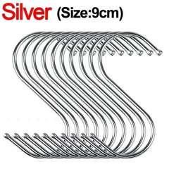 20pcs Stainless Steel S Hooks with Sharp Tip for Kitchen & Hanging Use – NEW